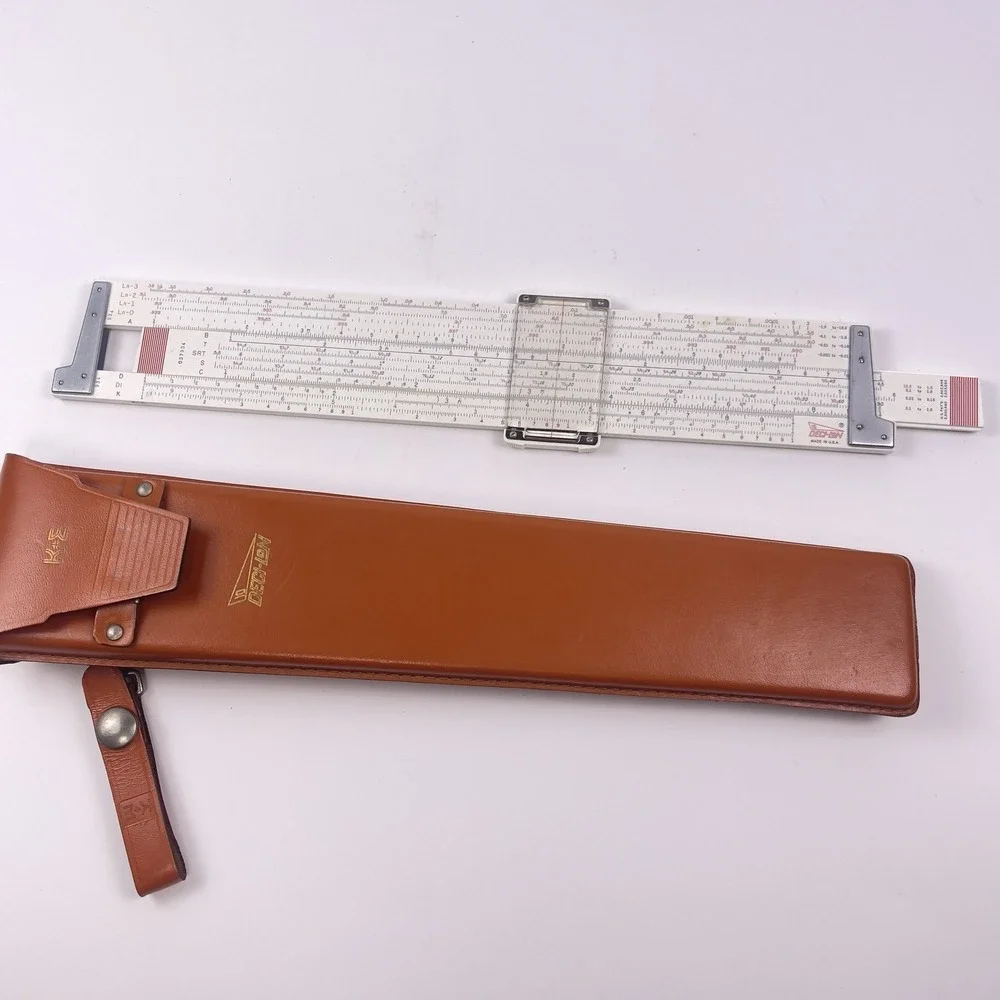 Vintage 1961 Kueffel & Esser 68-1100 Deci-Lon 10 Slide Rule & Leather Case